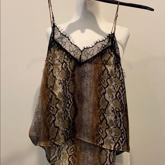 NWOT Leith animal print and lace cami - Picture 4 of 5